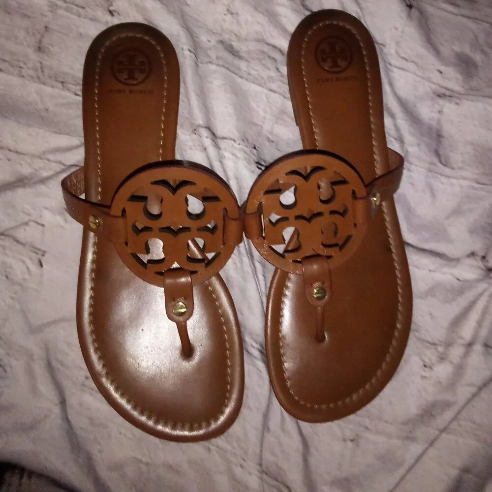 Tory Burch Miller sandals - cognac brown - Picture 1 of 5